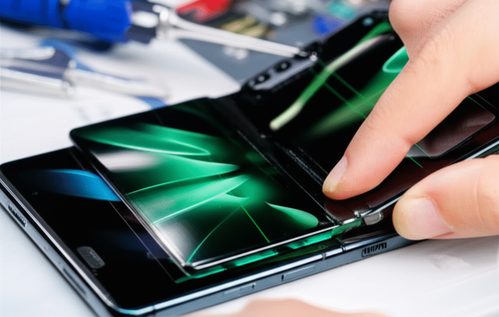 Listras Verdes no Galaxy Z Fold 7? Reparo em Niterói é a Solução image