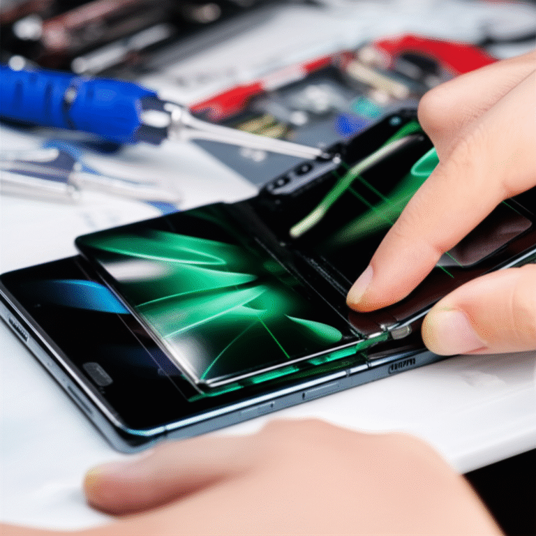 Listras Verdes no Galaxy Z Fold 7? Reparo em Niterói é a Solução