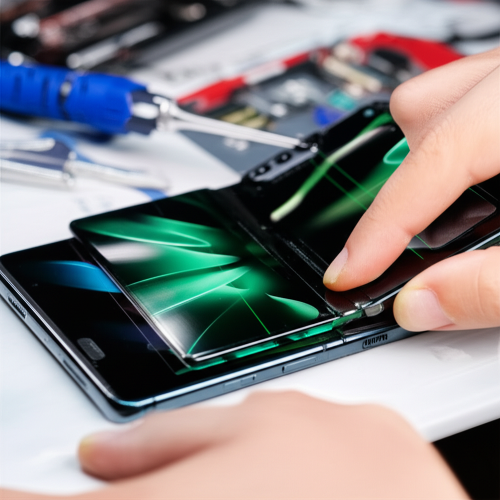 Listras Verdes no Galaxy Z Fold 7? Reparo em Niterói é a Solução